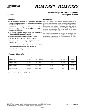 ICM7231BFIPL Datasheet PDF Intersil