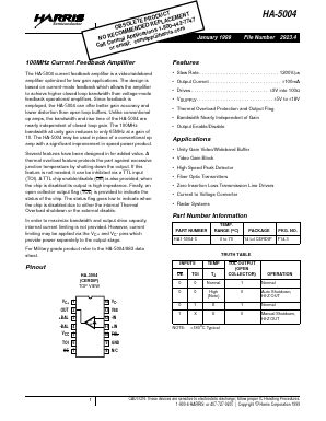 HA-5004 Datasheet PDF Intersil