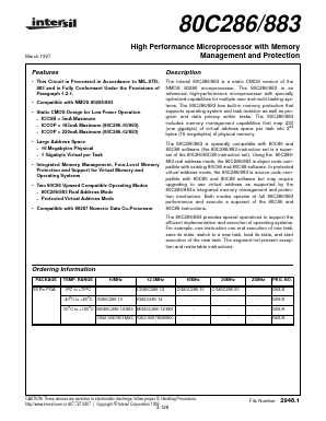 MG80C286-12 Datasheet PDF Intersil