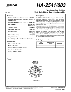HA2-2541883 Datasheet PDF Intersil