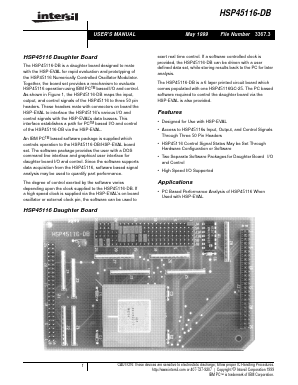 HSP45116-DB Datasheet PDF Intersil
