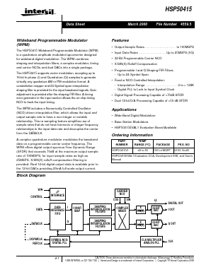 HSP50415 Datasheet PDF Intersil