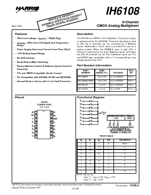 IH6108CJE Datasheet PDF Intersil