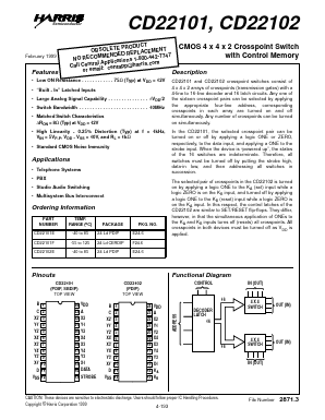 CD22101F Datasheet PDF Intersil