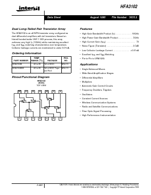 HFA3102B96 Datasheet PDF Intersil