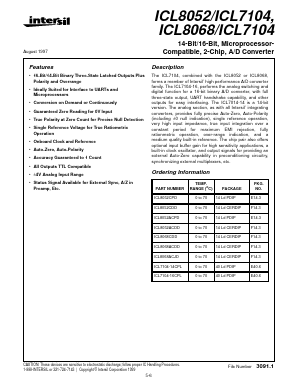 ICL7104-14CPL Datasheet PDF Intersil