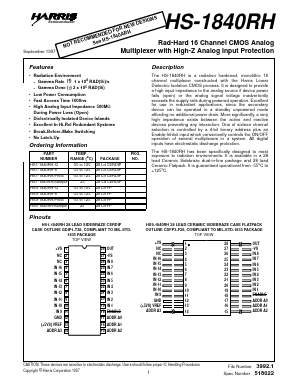 HS-1840RH Datasheet PDF Intersil
