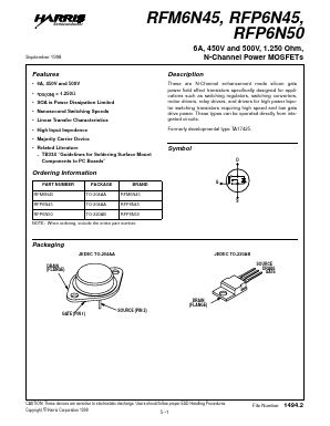 RFP6N45 Datasheet PDF Intersil