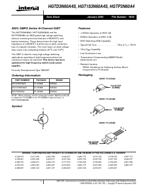 HGTP3N60A49A Datasheet PDF Intersil