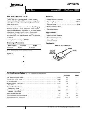 RURG8060 Datasheet PDF Intersil