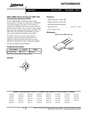 HGT5A40N60A4D Datasheet PDF Intersil
