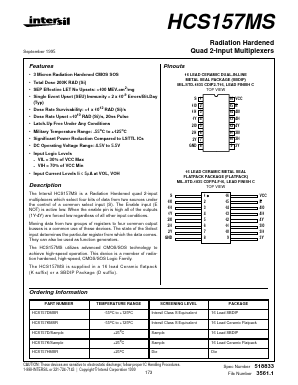 HCS157D/SAMPLE Datasheet PDF Intersil