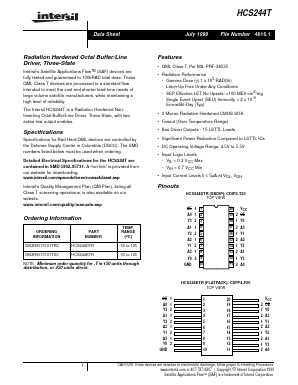 HCS244T Datasheet PDF Intersil