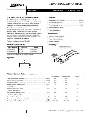 RURG1560CC Datasheet PDF Intersil