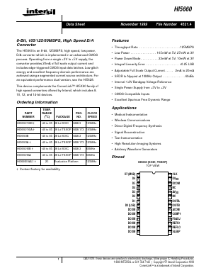 HI5660/6IA Datasheet PDF Intersil