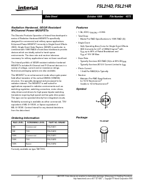 FSL214D Datasheet PDF Intersil