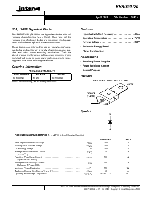 RHRU50120 Datasheet PDF Intersil