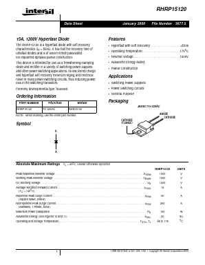 RHR15120 Datasheet PDF Intersil
