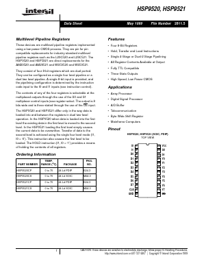 HSP9520 Datasheet PDF Intersil