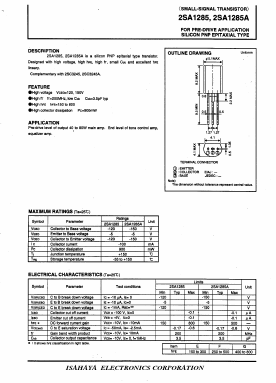 2SA1285AG Datasheet PDF Isahaya Electronics