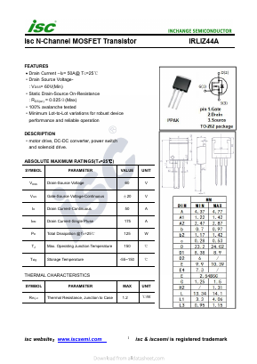 IRLIZ44A Datasheet PDF Inchange Semiconductor