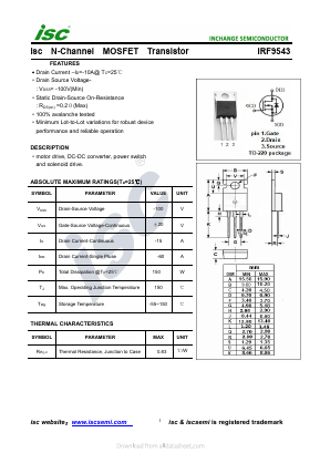 IRF9543 Datasheet PDF Inchange Semiconductor