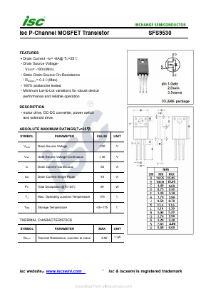 SFS9530 Datasheet PDF Inchange Semiconductor