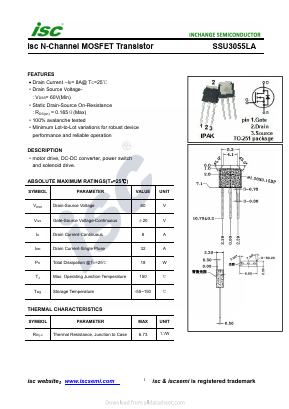 SSU3055LA Datasheet PDF Inchange Semiconductor