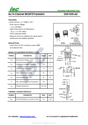 2SK1059-AZ Datasheet PDF Inchange Semiconductor