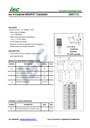 K1713 Datasheet PDF Inchange Semiconductor