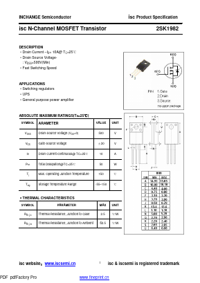 2SK1982 Datasheet PDF Inchange Semiconductor