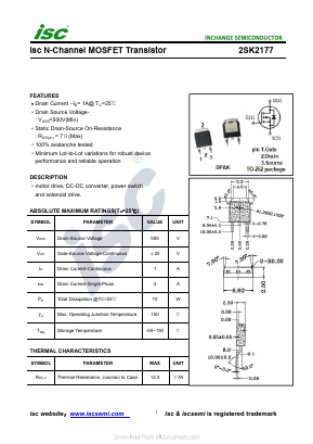 2SK2177 Datasheet PDF Inchange Semiconductor