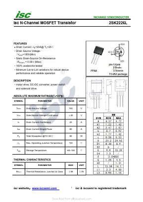 2SK2226L Datasheet PDF Inchange Semiconductor