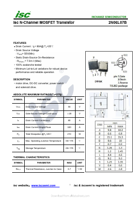 2N06L07B Datasheet PDF Inchange Semiconductor
