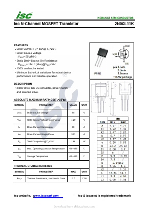 2N06L11K Datasheet PDF Inchange Semiconductor