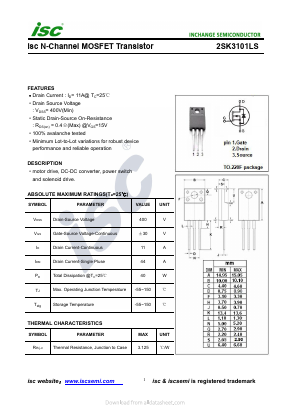 K3101LS Datasheet PDF Inchange Semiconductor