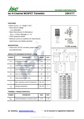 K3177 Datasheet PDF Inchange Semiconductor