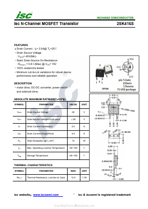K416S Datasheet PDF Inchange Semiconductor