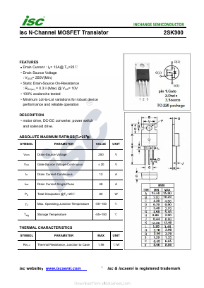 K900 Datasheet PDF Inchange Semiconductor