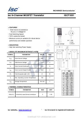 ISCF1891 Datasheet PDF Inchange Semiconductor