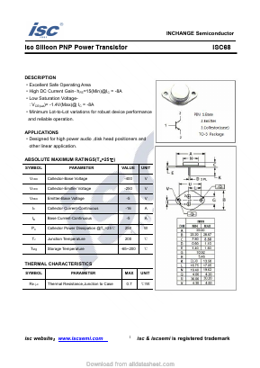 ISC68 Datasheet PDF Inchange Semiconductor