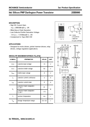 B880 Datasheet PDF Inchange Semiconductor