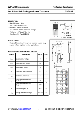 2SB882 Datasheet PDF Inchange Semiconductor