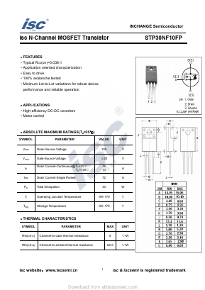 STP30NF10FP Datasheet PDF Inchange Semiconductor