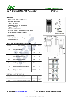 SFH9140 Datasheet PDF Inchange Semiconductor