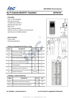 SFH9154 Datasheet PDF Inchange Semiconductor