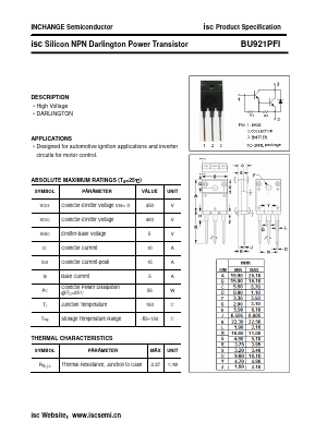 BU921PFI Datasheet PDF Inchange Semiconductor