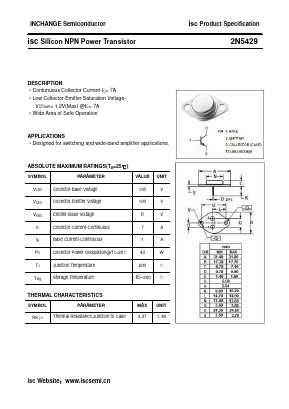 2N5429 Datasheet PDF Inchange Semiconductor