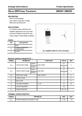 2N6293 Datasheet PDF Inchange Semiconductor
