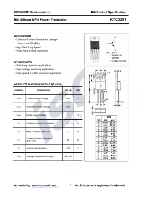 KTC2201 Datasheet PDF Inchange Semiconductor